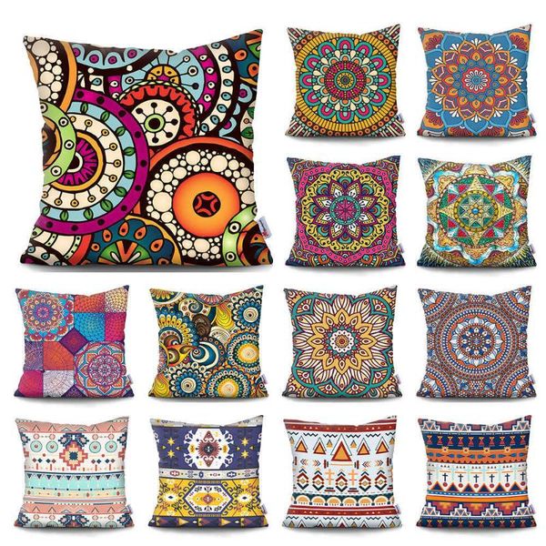 

cushion/decorative pillow super soft short plush cushion cover boho covers printing villagetextil stripes throw