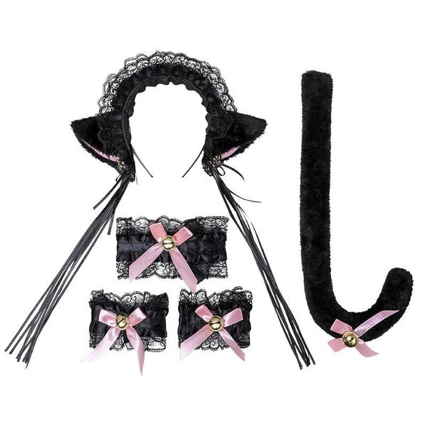 

other event & party supplies anime cosplay costume set cat ears headband lace bow bell choker wristband tail lolita maid