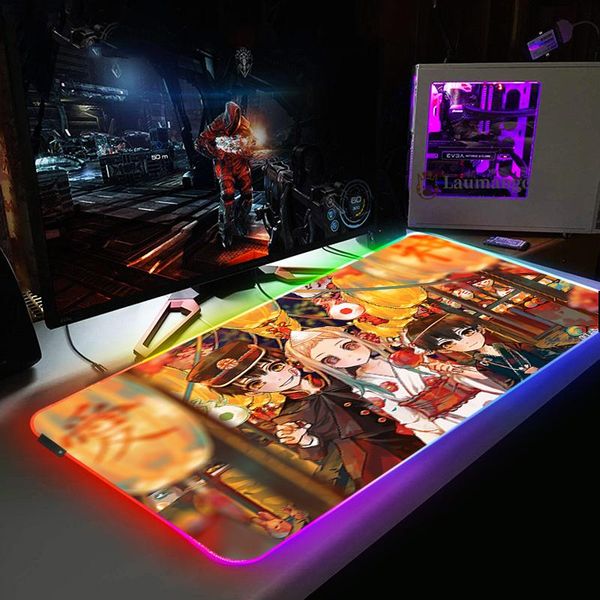 

mouse pads & wrist rests jibaku sounen hanako kun pad pc gamer full keyboard gaming mats with backlight mat computer accessories carpet desk