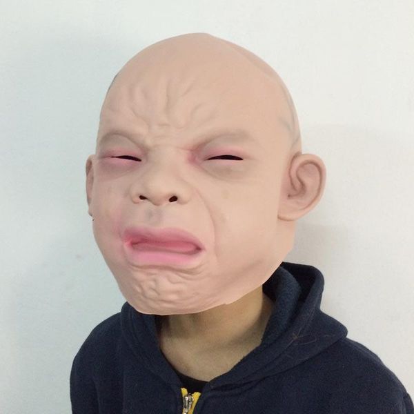

party masks halloween latex crying mask baby happy costume
