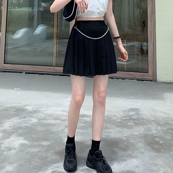 

2 colors s- summer high waist pleated shorts skirts womens korean preppy style girl school plaid shorts womens (x1467) 210423, White;black