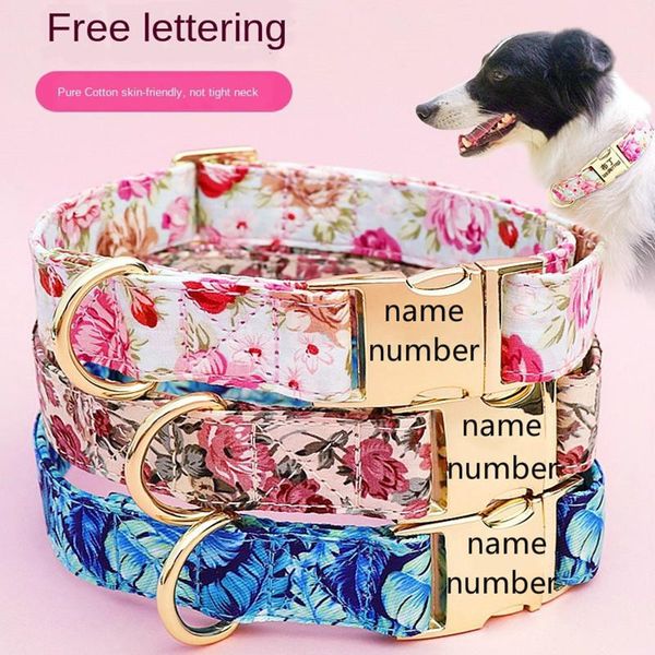 

dog collars & leashes collar lettering anti-lost brand teddy small medium golden hair large pet