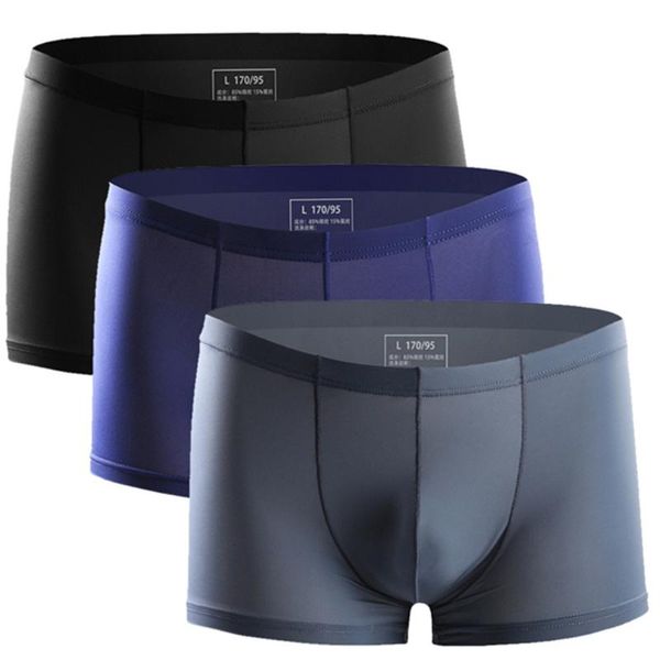 

3pcs/lot boxer mens underwear men underpants male pure panties shorts polyester solid cuecas, Black;white