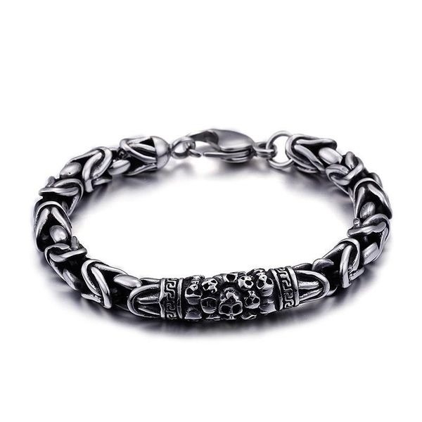 

charm bracelets men fashion classic gothic skull bracelet punk, Golden;silver