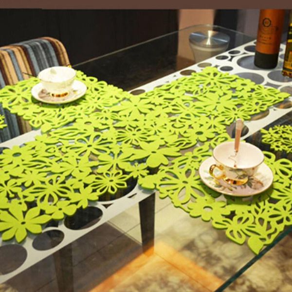 

mats & pads the hollow felt tablecloth runner placemats table household decorations mat deskdecoration tools