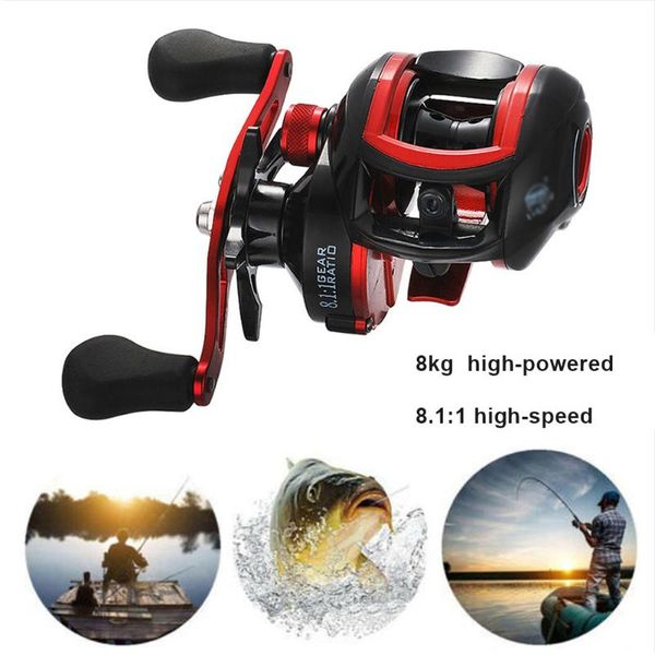

18*1bb metal baitcasting fishing reel 8.1:1 long s left / right hand wheel bait casting reels