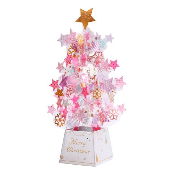 

greeting cards 3d up christmas tree sparkling stars decorative merry xmas card party invitations gifts anniversary postcard