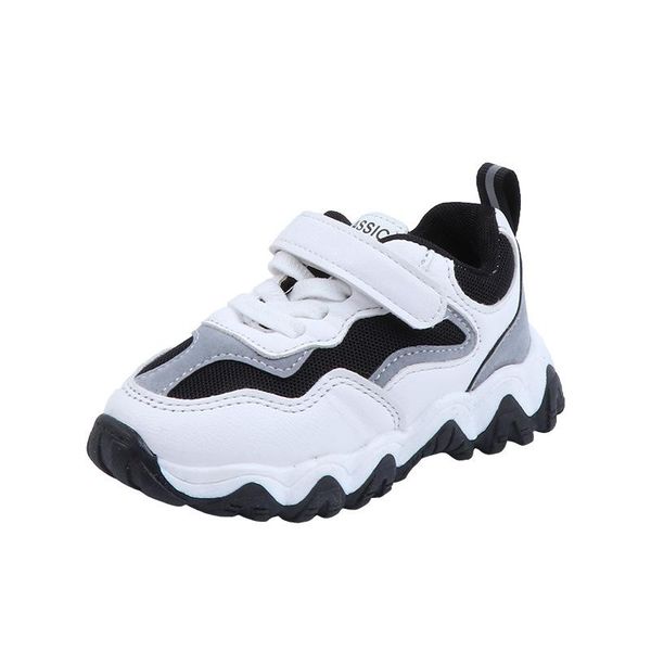 

athletic & outdoor spring and autumn children's sports shoes boys girls fashion leisure breathable wave bottom tide, Black