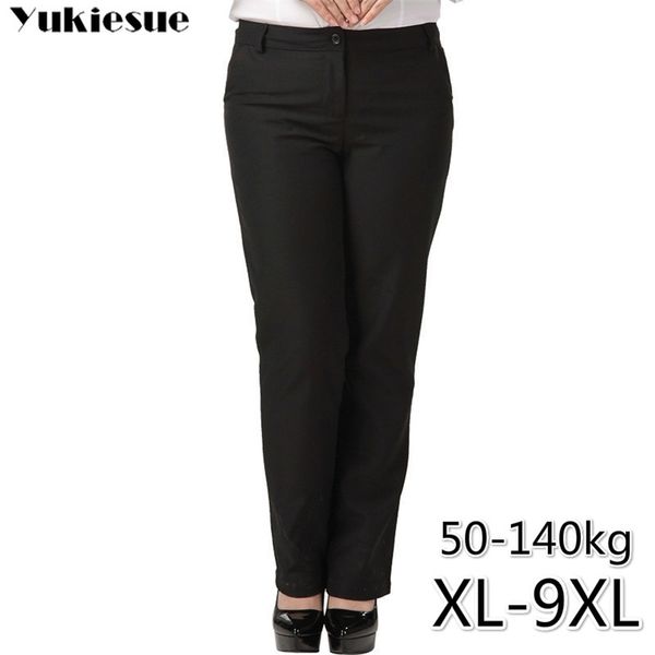 OL Büro Damenhosen für Damen Pantalon Femme Streetwear mit hoher Taille formelle Anzughose Plus Größe 9XL Damenhose 210519