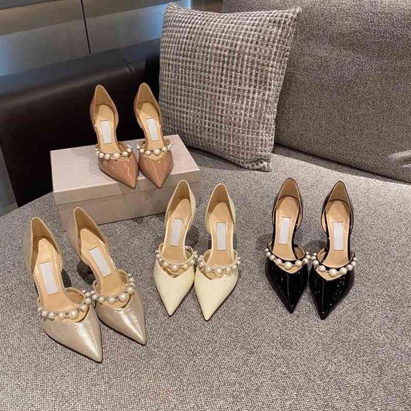 

dress shoes hollow sandals feminine word pearl-tipped stiletto single wedding shoes xo4t, Black