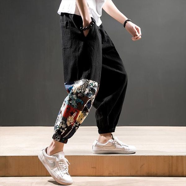 

chinese trousers, leisure, harun women pant lanterns, national clothing, kung fu pants, oriental mens clothing, Black