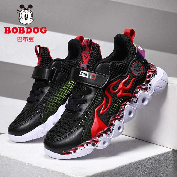 

babu bean children's flame shoes summer hollow out single net boys' sports net 2021, Black