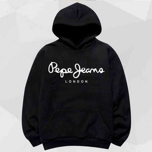 

spring and autumn men's hooded hoodies pepe printed sports sweatshirt fashion man pullover outdoor comfortable coats s-4xl 211217, Black
