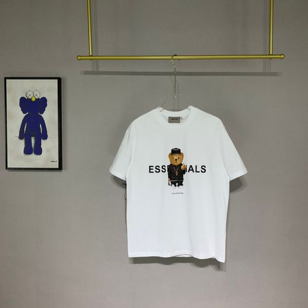 

men's t-shirts summer t-shirt essentials fg bear print men hip hop streetwear cotton tshirts fashion brand tees z, White;black