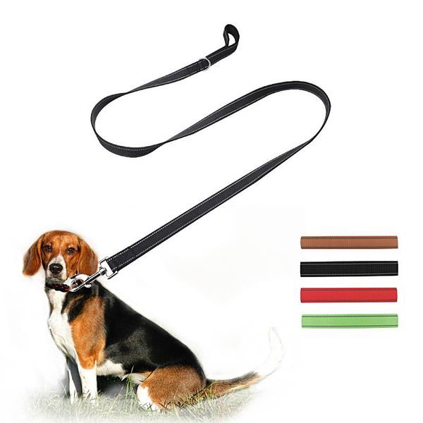 

large dog leash soft padded handle pet lead reflective night safety big leashes long traction rope for dogs walking training collars &