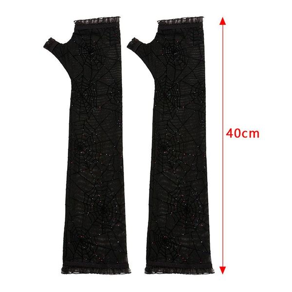 

five fingers gloves soft comfortable half-finger fashion elegant net yarn props performance glove decoration beautiful dress accessory, Blue;gray