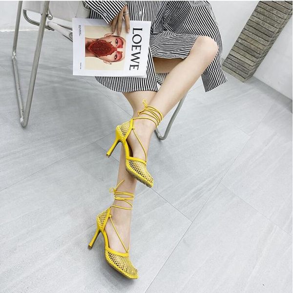 

sandals 2012 fashion woman pumps hollow mesh summer high heels square toe ankle lace-up women party dress shoes, Black