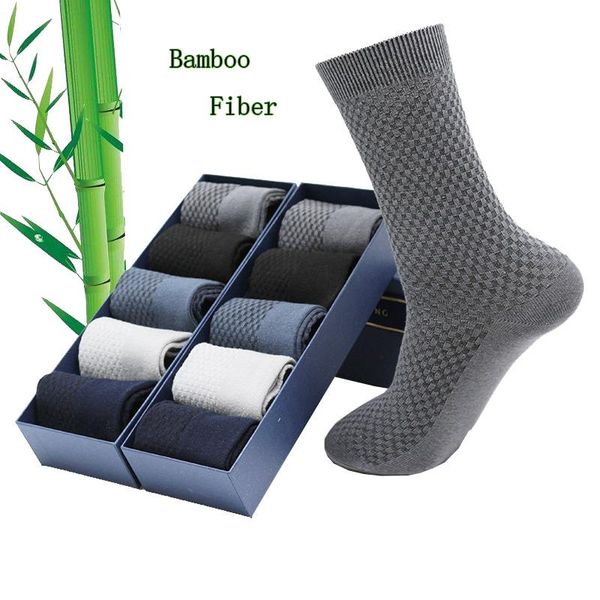 

men's socks bamboo fiber business breathable fashion long black harajuku retro 10 pair