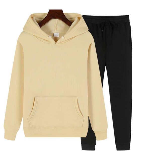 

hooded sportswear sportswear fitness outdoor fashion running hoodie + sweatpants sweatshirt, Black