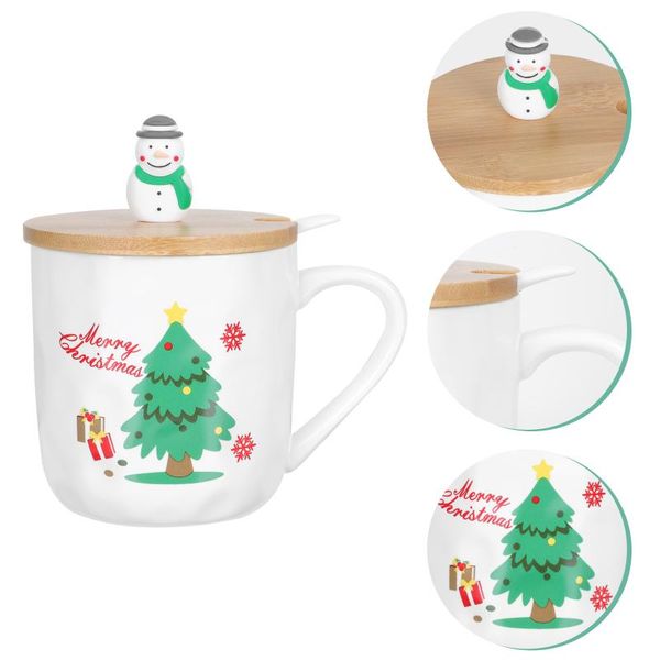 

mugs 1 set christmas design mug practical ceramic water cup multi-function