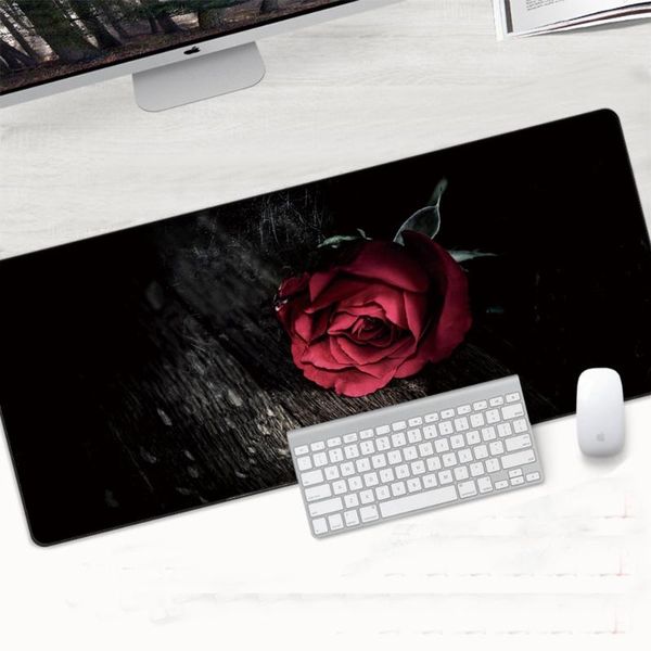 

mouse pads & wrist rests 900x400x2mm flower print large pad customized locking edge computer gaming mousepad keyboard lapoffice desk mic