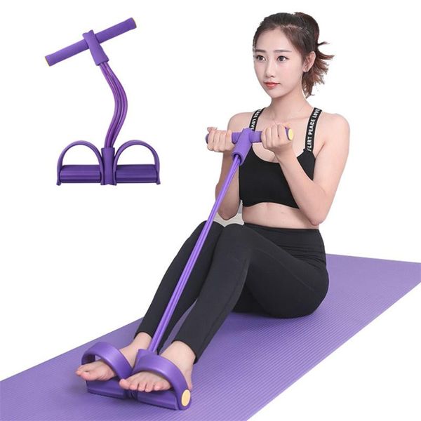 

tubes foot pedal elastic pull rope with handle fitness equipment bodybuilding expander for abdomen/arm/leg stretching training resistance ba