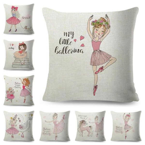 

cushion/decorative pillow cute cartoon girl life pillowcase decor lovely child cushion cover polyester case for sofa home bedroom 45x45cm