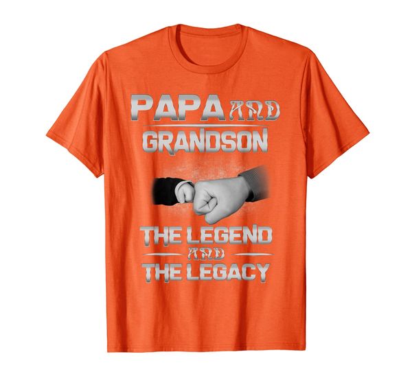 

papa and grandson the legend and the legacy t-shirt, White;black