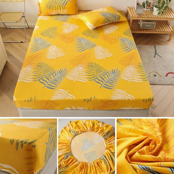 

bedding sets 1pcs 100%polyester printed fitted sheet mattress cover four corners with elastic band bed