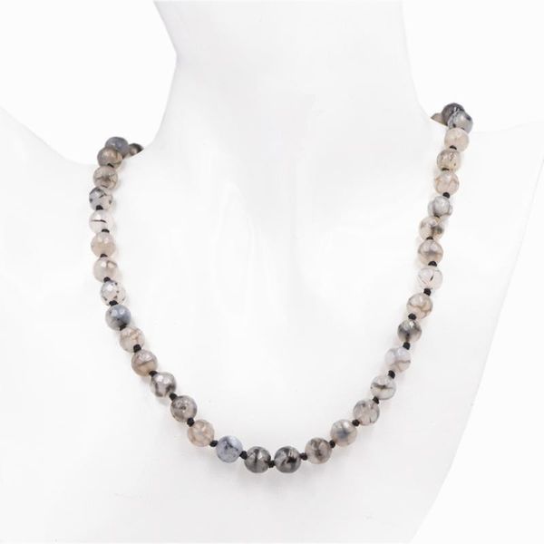 

charms 2021 statement choker chain necklace for women natural stone agates onyx faceted round beads chains jewelry 18inch a789 chokers, Golden;silver