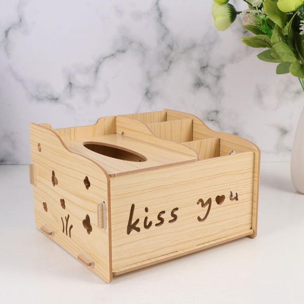 

wooden tissue paper holder multipurpose pen organizer sundries deskcontainer box for living room bedroom boxes & napkins