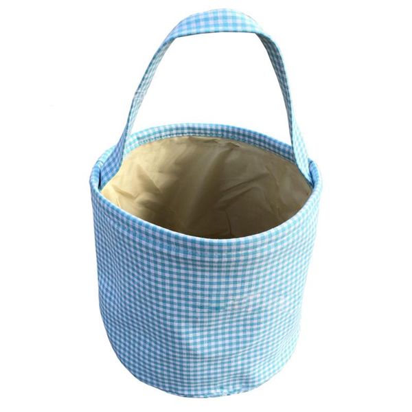 

gift wrap cloth bucket easter candy bag home decor bags portable 25*23cm plaid canvas cotton buckets