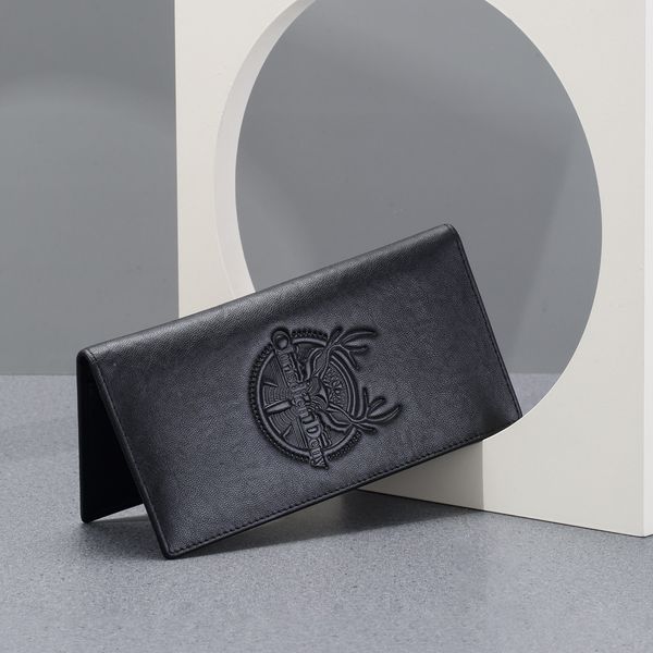 

fortune vertical c.deny's has [deer] laser embossed leather wallet layer men's new long cowhide cd perui lianquan004, Red;black