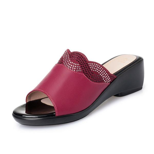 

dress shoes 2021 mixed colors open toe summer woman sandals wedges slippers fashion wild casual women plus size, Black