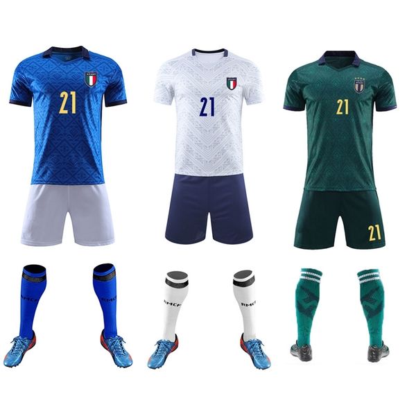 

italy home away 2020 cup national team football suit pirlo has children's wear, Black;white