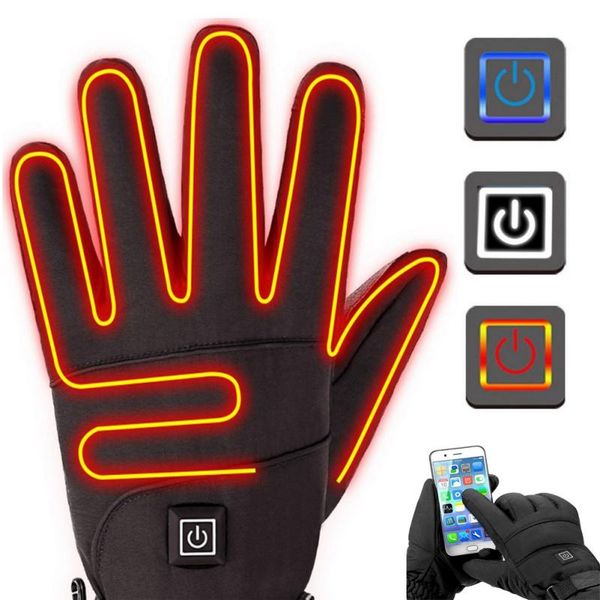 

ski gloves 1 pair winter thermal electric heated battery powered for climbing heating sportswear