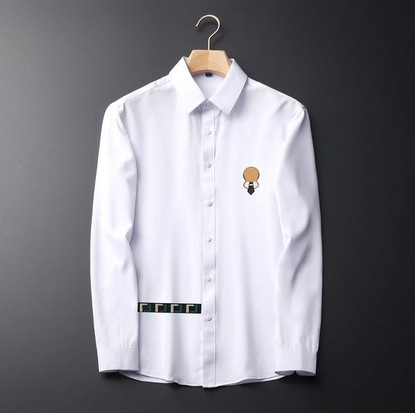 

2021 luxury designer men's shirts fashion casual business social and cocktail shirt brand spring autumn slimming the most fashionable c, White;black