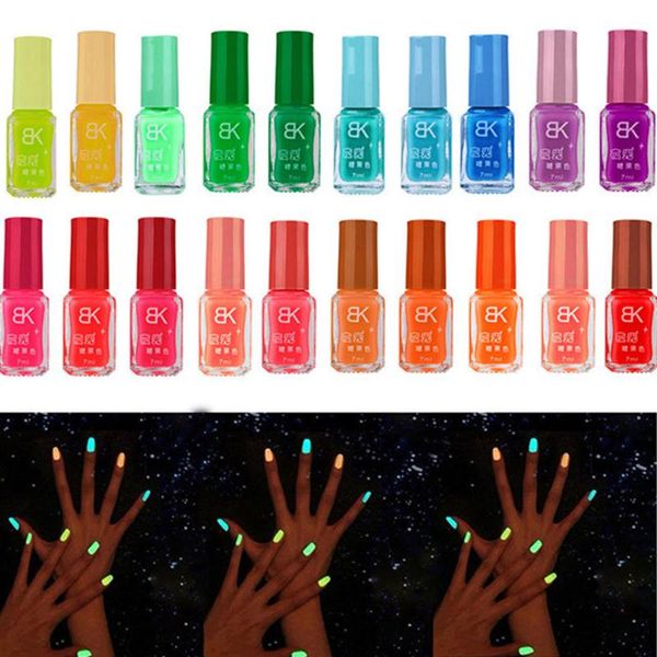 

nail polish luminous fluorescent glow in dark uv led gel varnish hybrid nagellak lacquer 18 colors