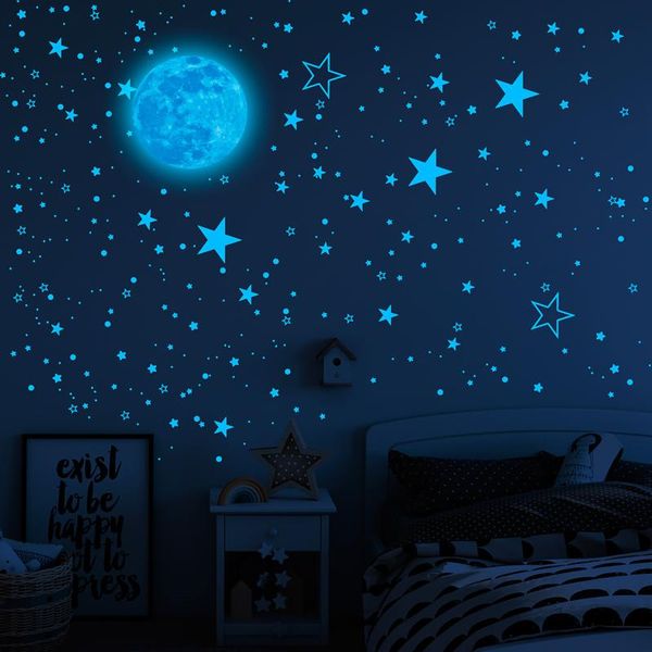 

wallpapers 1049pcs glowing in the dark stars stickers wall ceiling decals home kids room decor
