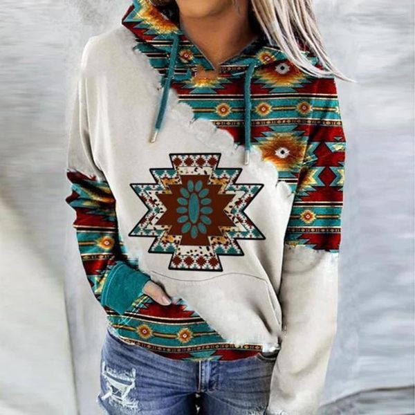 

women's hoodies & sweatshirts 2021 fashion drawstring hoodie streetwears women vinatge printed hooded casual long sleeve autumn winter, Black