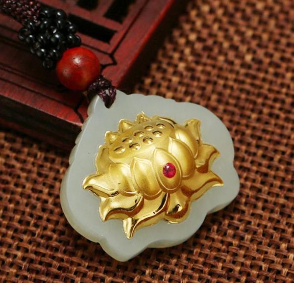 

lockets full gold and jade pendant hetian, Silver