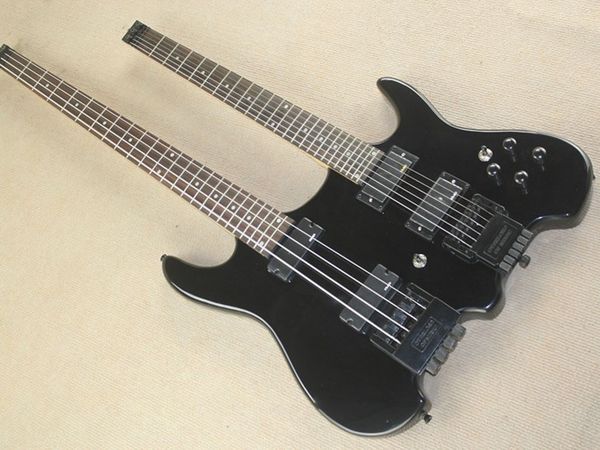 

double neck headless 6 string steinberg electric guitar with 4 string bass black available to order