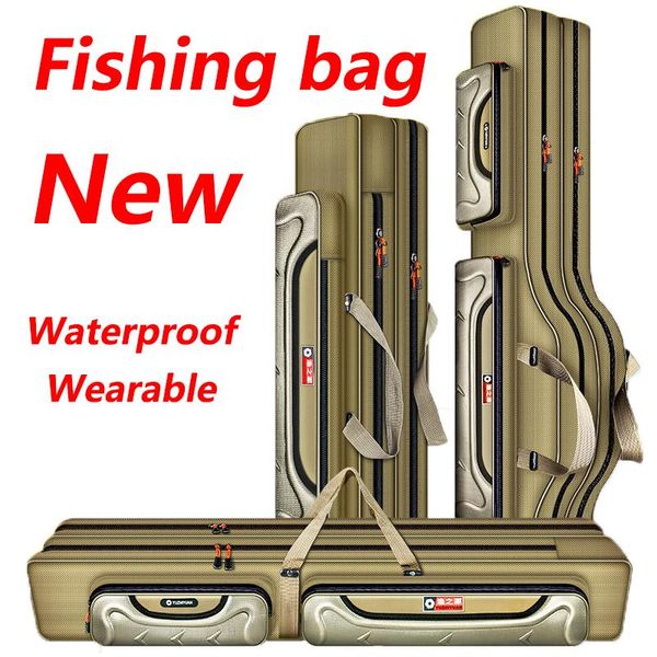 

fishing accessories multi-layer tackle bag waterproof and wear-resistant thickened rod reel storage