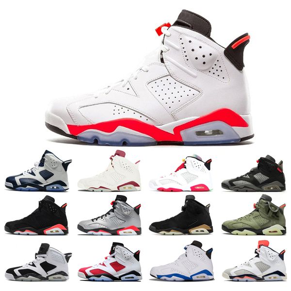 

man's basketball shoes 6s high cut alternate angry bull black cat infrared carmine dmp hare marron olympic oreo sport blue unc infared