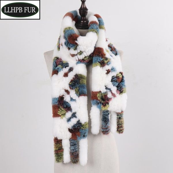

scarves long style women winter real rex fur scarf natural scarfs lady hand knitted ring, Blue;gray