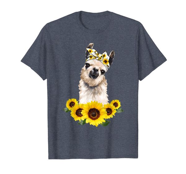 

llama headband sunflower t-shirt llamas lovers shirt gift, White;black