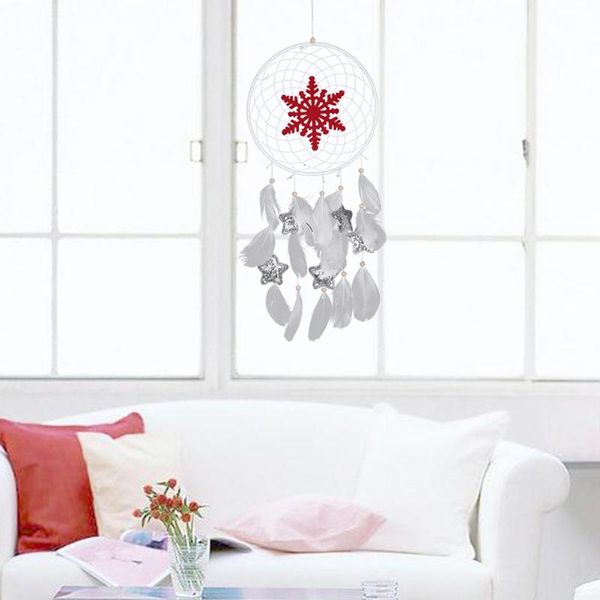 

bedroom decor ornaments christmas snowflake feather dream catcher household for kids room decorative objects & figurines