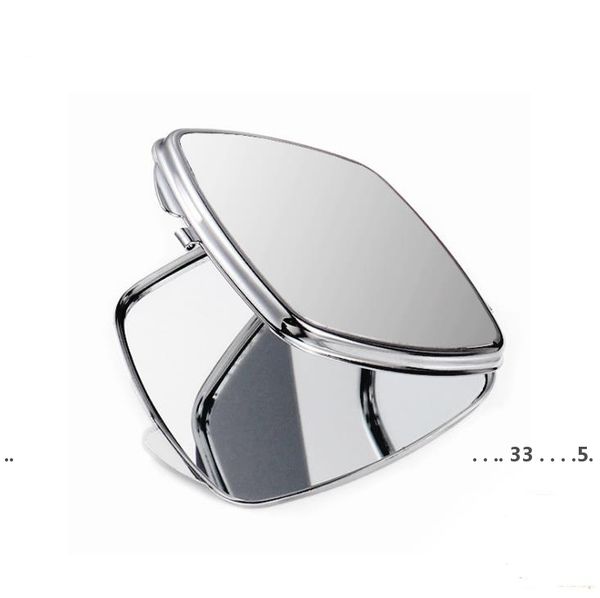Nuovo specchio compatto rettangolare vuoto specchio tascabile argento specchio pieghevole regalo per feste EWF5524