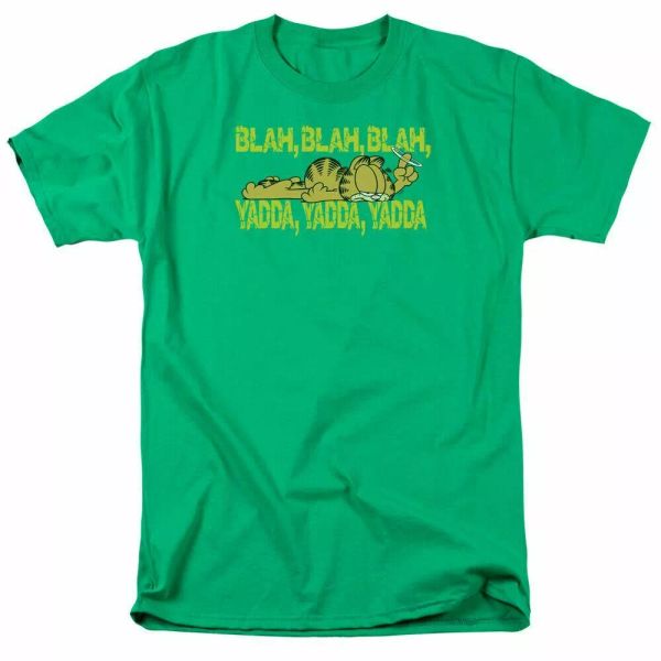 

garfield blah blah blah t shirt mens licensed christmas comics tee kelly green, White;black