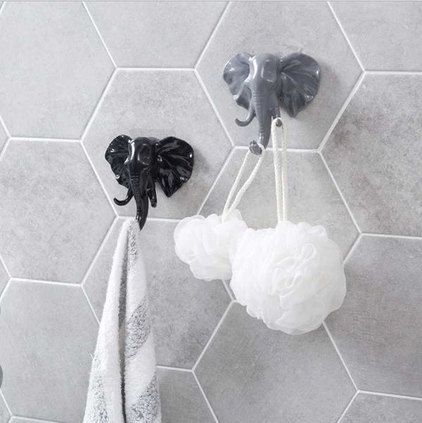 

hooks & rails wholesale strong viscose hook cartoon elephant nordic wall home door pasted creative load-bearing coat